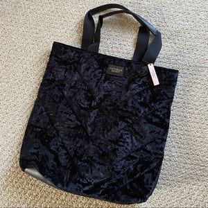 Black Velour Quilted Bag